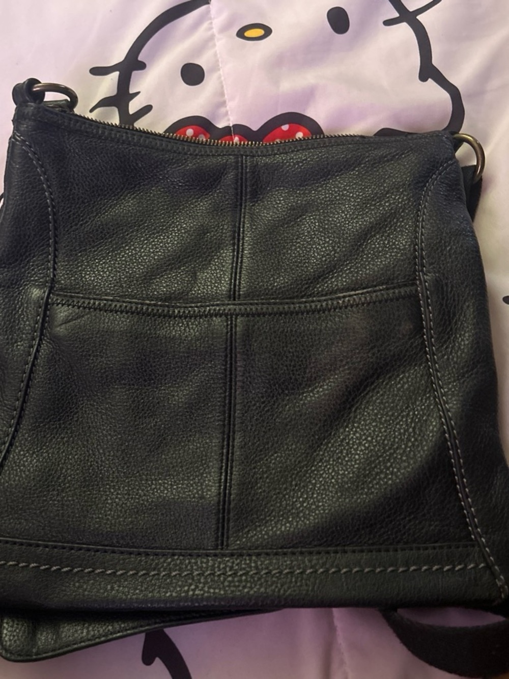 The Sak Black Pebbled Leather Shoulder Bag